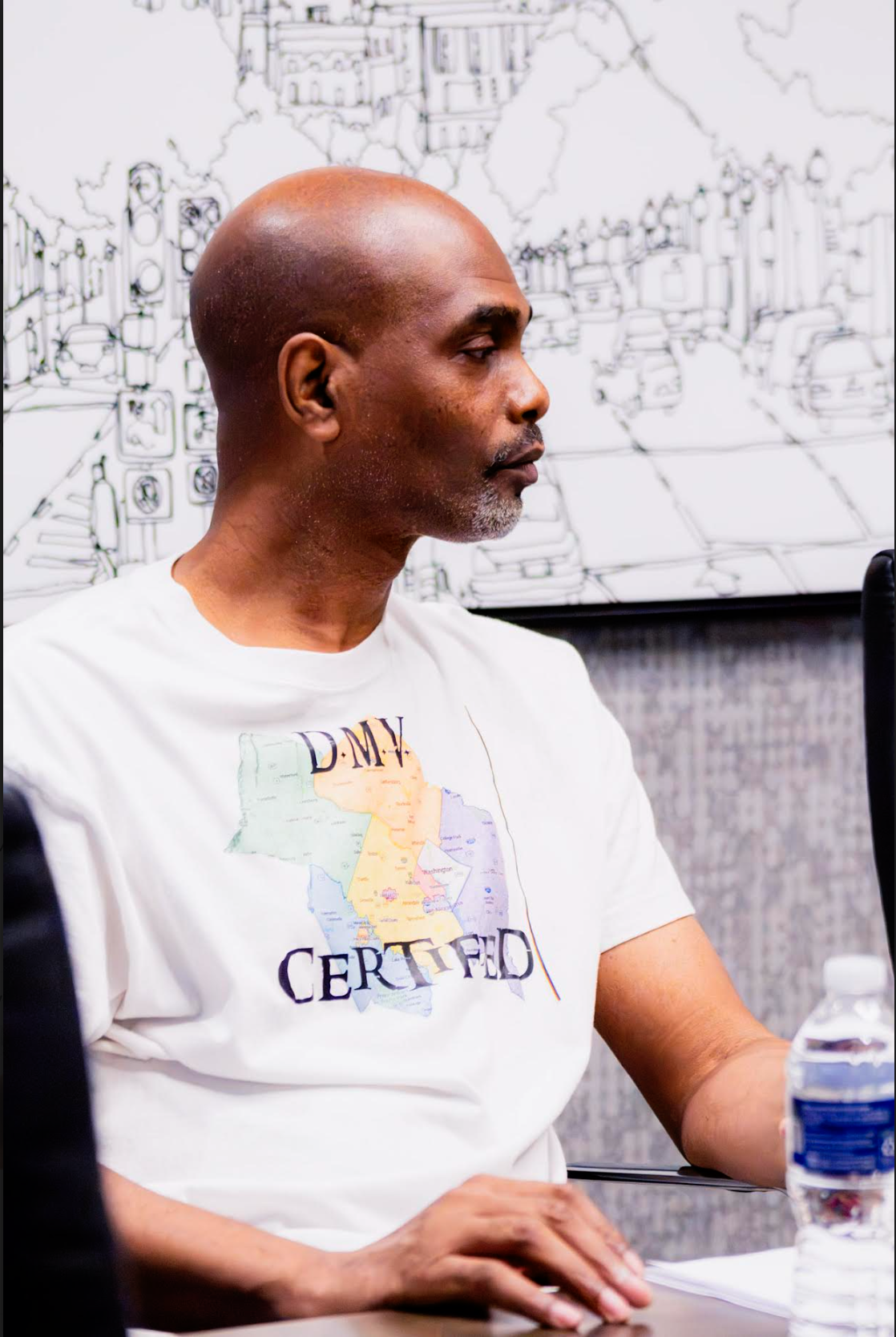 Cast member listening during a Park Dreams table read